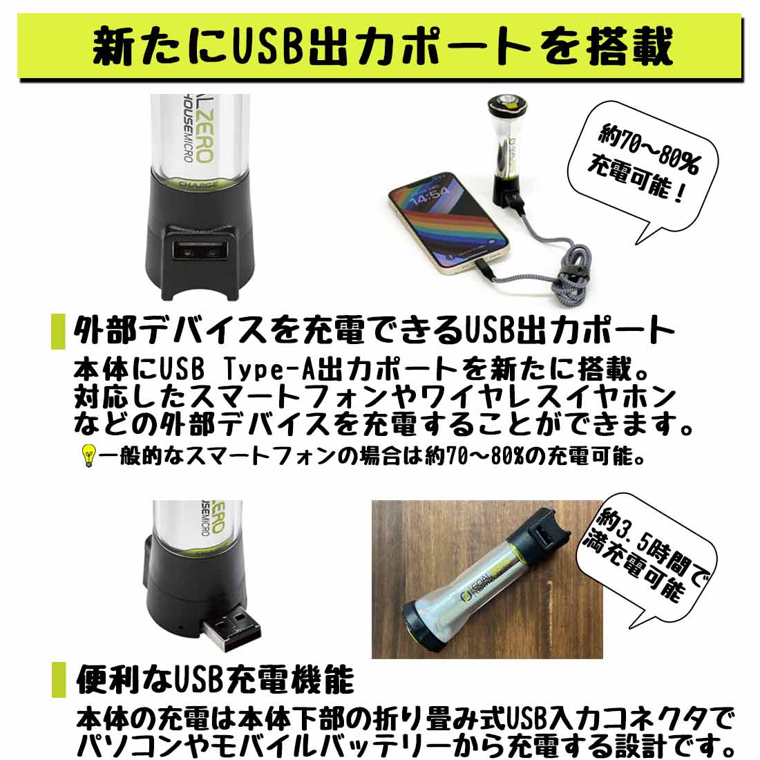 ゴールゼロ ライトハウス マイクロ チャージ フラッシュ コンパクトLED