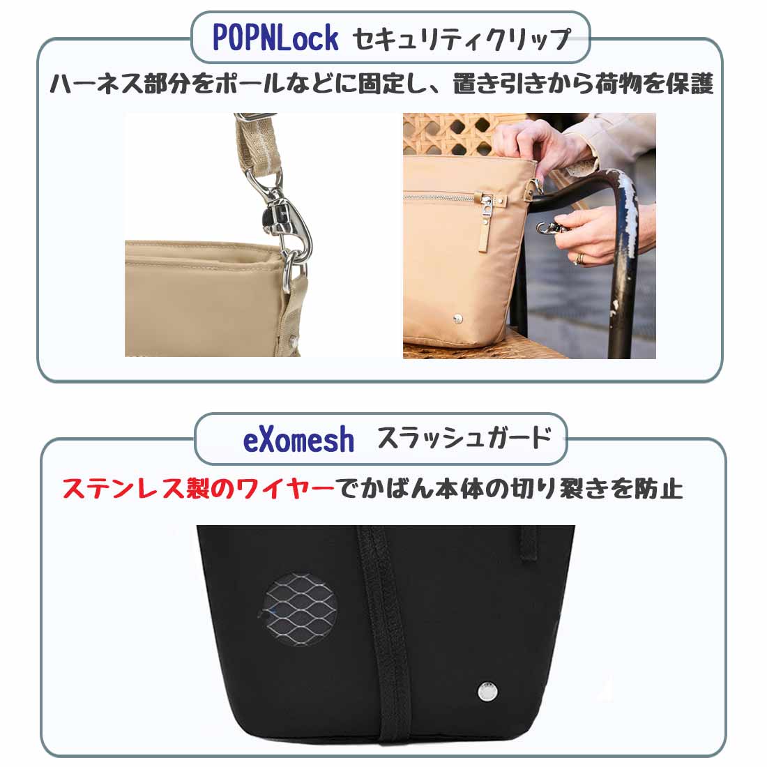 パックセーフ ダブリュー W クロスボディ ショルダーバック バッグ