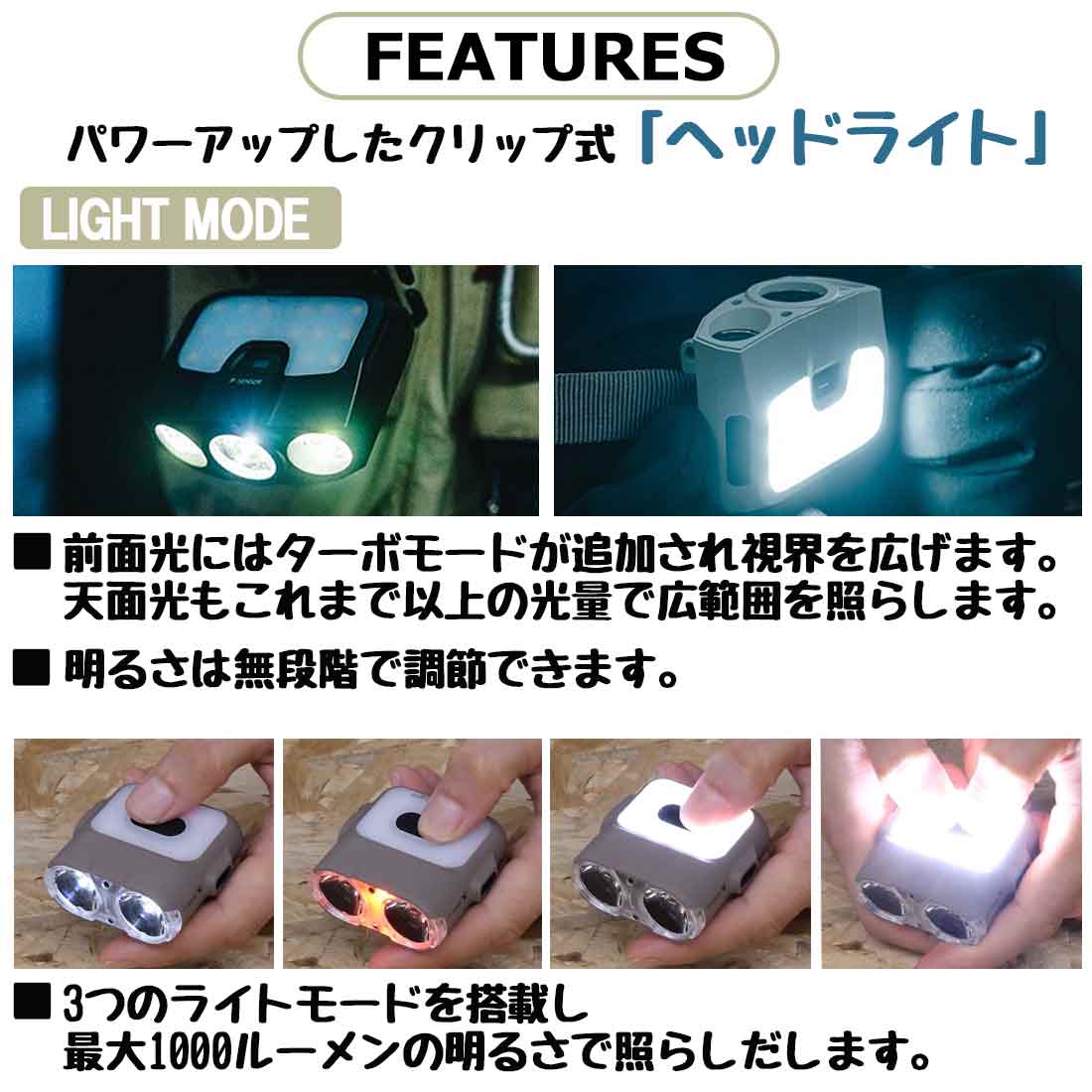 CLAYMORE 200H ヘッドランプ モーションセンサークレイモアライト