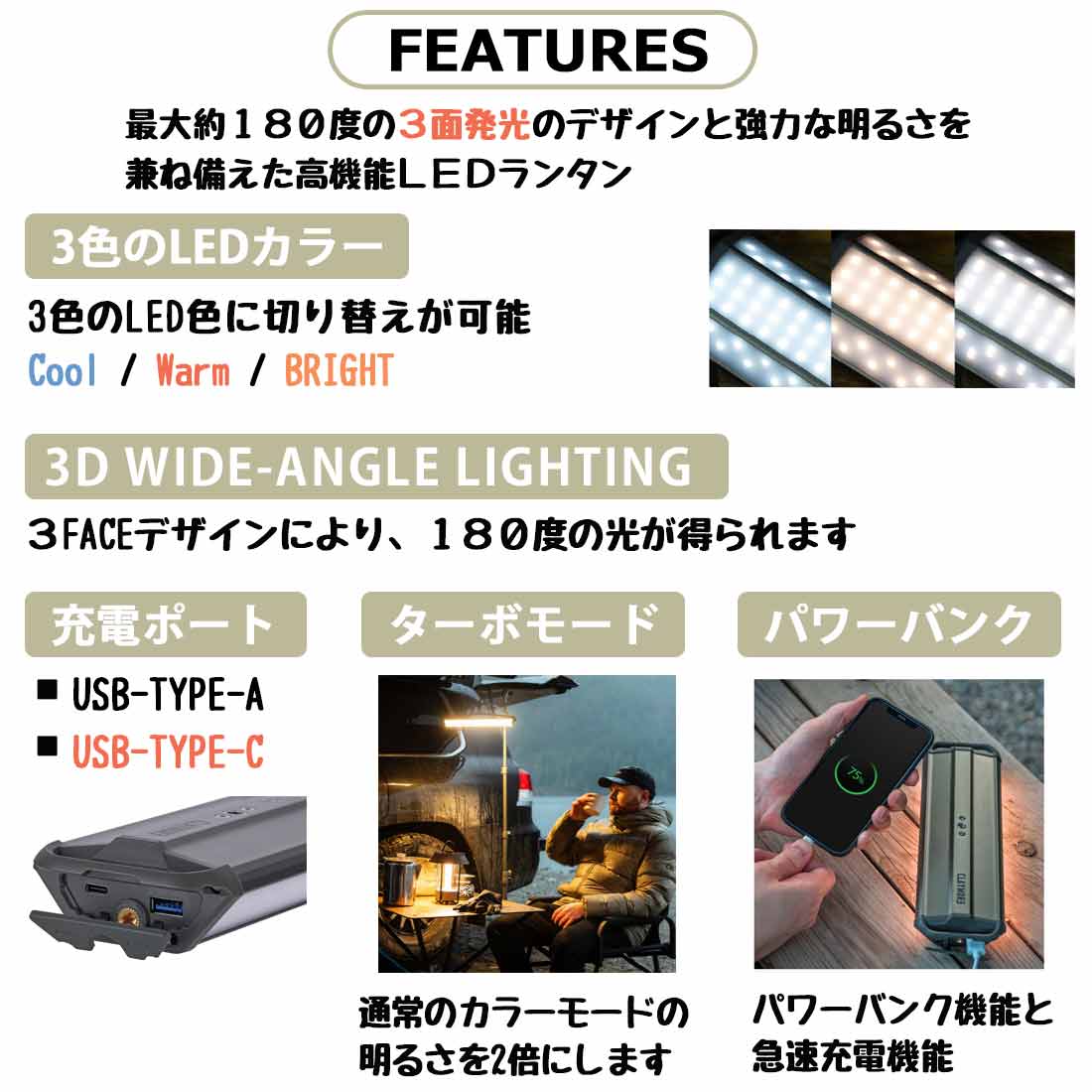 クレイモア 3フェイス ネオ 30 LEDライトランタン 3フェイス
